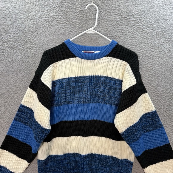 Vintage Sweater Graphix Sweater Adult Medium Multicolor Striped Knit Grandpa 90s - Picture 9 of 9